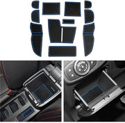 Accessori per Ford Focus Active 2022 2023 2024 Facelift, Tappeti in gomma per console centrale Antislip, Tappeto Antislip per bicchiere, Tappeto Antislip per braccio, Accessori per Ford Focus Active (Blu)