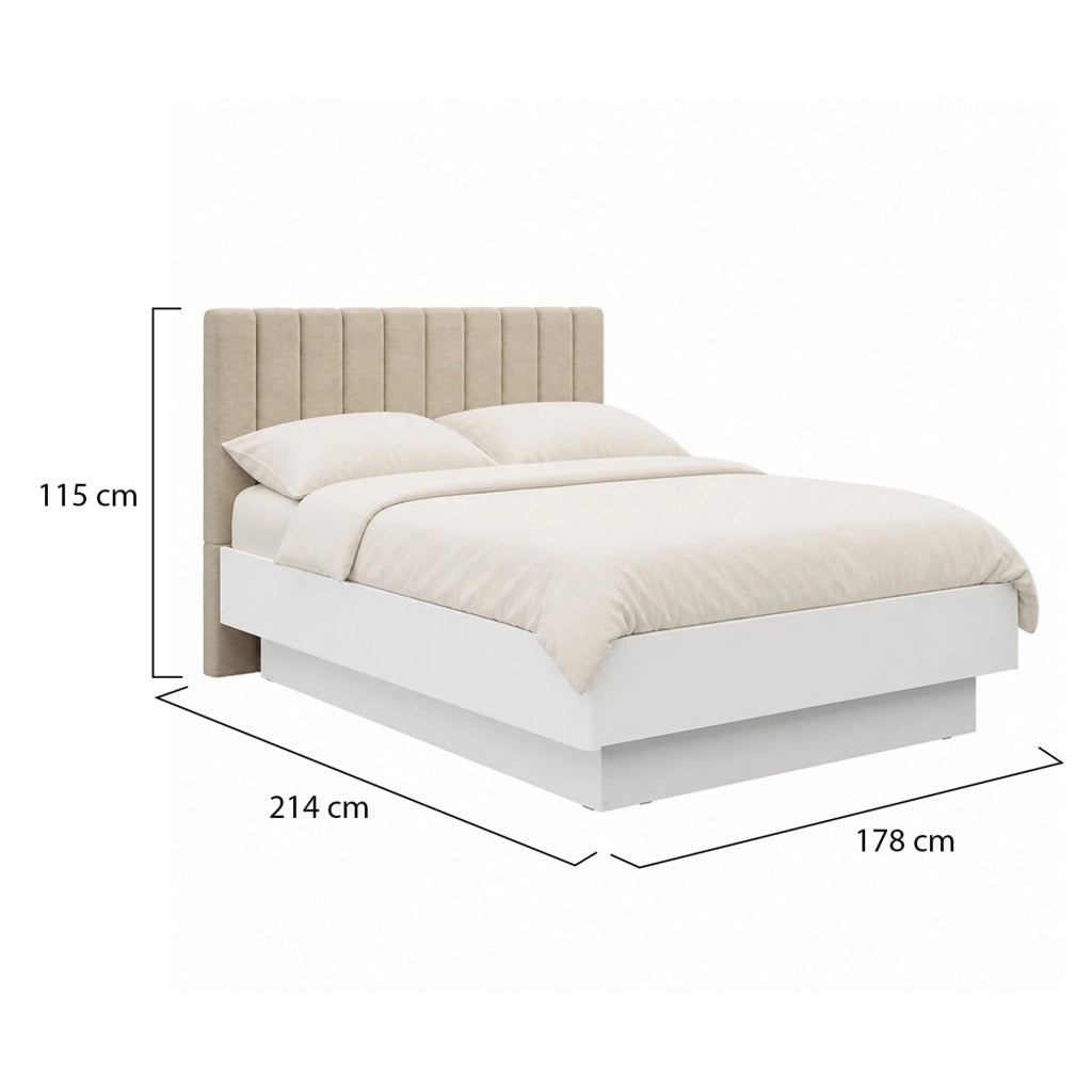 Letto Matrimoniale Byron, Letto Matrimoniale Dimensione Materasso 160x200 cm, Bianco