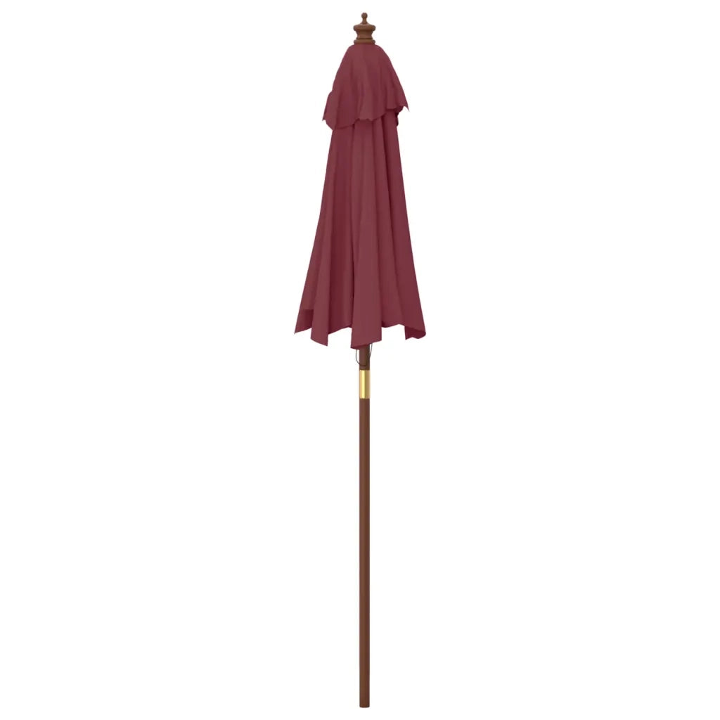 Ombrellone da Giardino con Palo in Legno Bordeaux 196x231 cm 363163