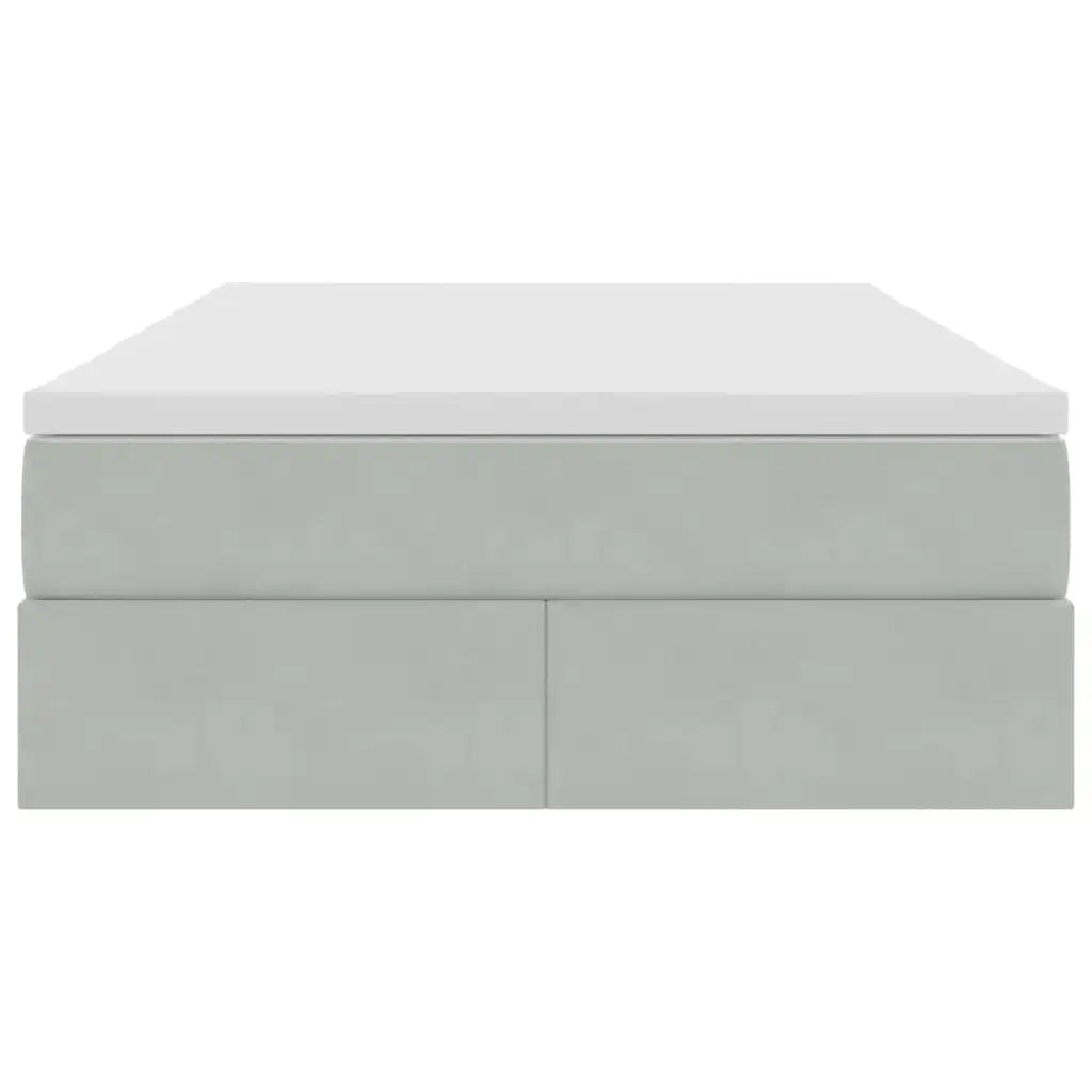 Letto con contenitore e materasso Grigio chiaro 120 x 200 cm