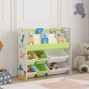 Scaffale per Cameretta Rødøy Mobile Porta Giochi 78x86x27 cm Decorazione Dinosauro [en.casa]