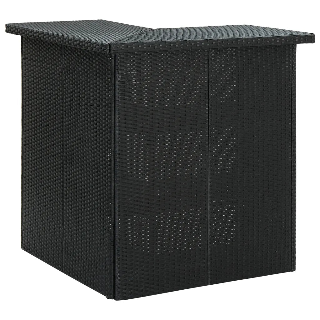 Tavolo da Bar ad Angolo Nero 100x50x105 cm in Polyrattan cod mxl 9297