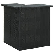 Tavolo da Bar ad Angolo Nero 100x50x105 cm in Polyrattan cod mxl 9297