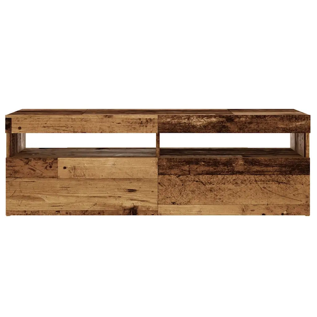 Mobile Porta TV con LED Legno Antico 120x35x40 cm Multistrato 856305