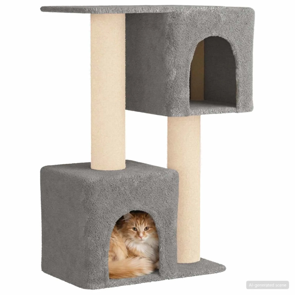 Albero per gatti con pali per graffiare in sisal Grigio Chiaro 42033058