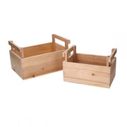 Cassetto legno con manici 1-2 naturale rettangolare cm 26,5x18h15