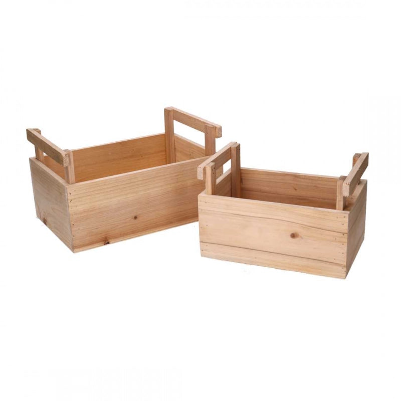 Cassetto legno con manici 1-2 naturale rettangolare cm 26,5x18h15