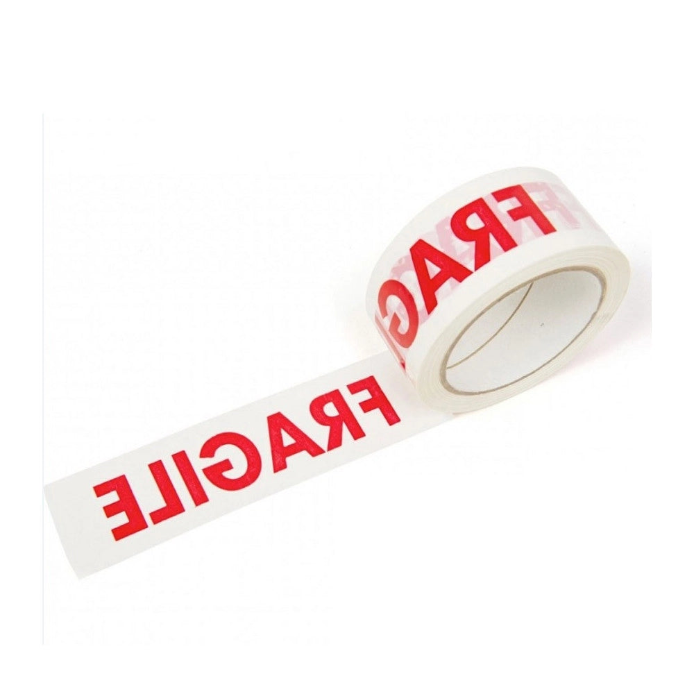 Trade Shop - 6 Nastro Adesivo Per Imballaggio Chiusura Scatoli 48mm X 132mt Scritta Fragile -