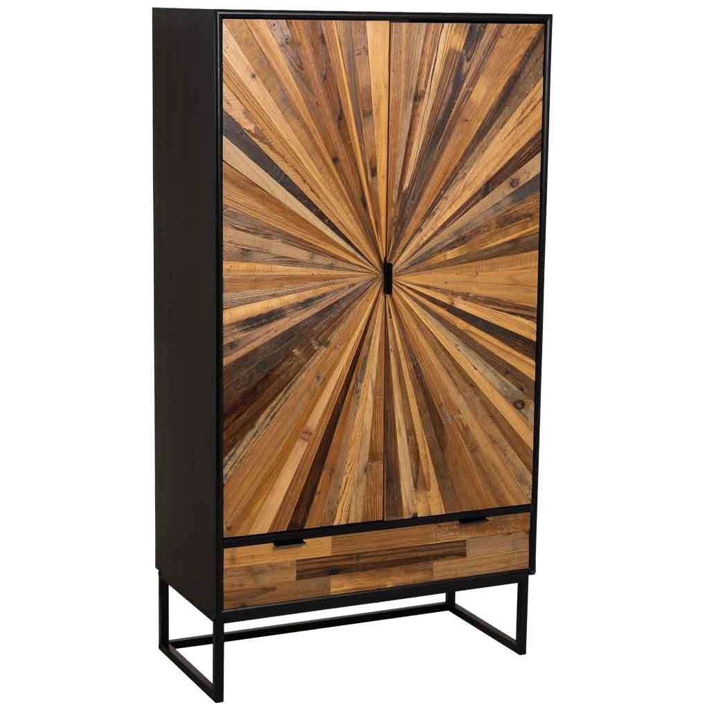 Armadio in legno di recupero nero a 2 ante 80x40x150h cm