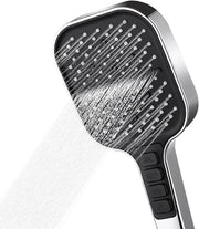 Doccia a getto con interruttore - 7 tipi di getto - Economia di acqua - Doccia con interruttore - Bocchetta di silicone auto-pulente - Regolazione con una mano - Funzione di aumento della pressione