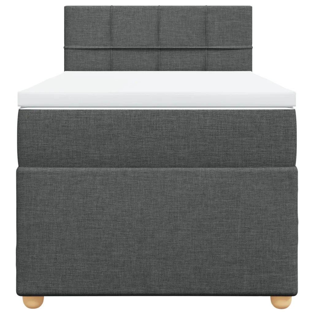 Letto a Molle con Materasso Grigio Scuro Singolo in Tessuto 3286858