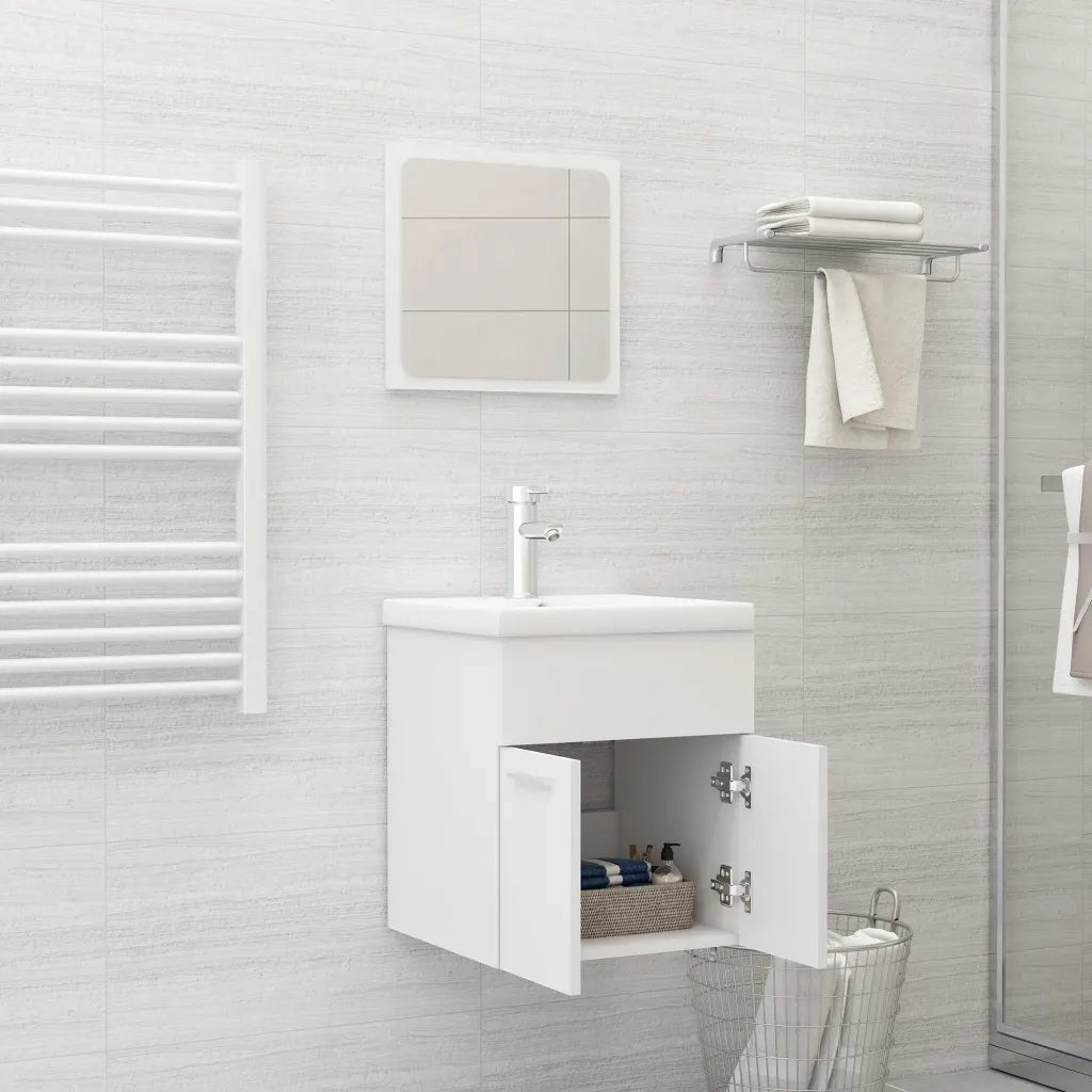Set Mobili da Bagno Bianco in Legno Multistrato cod mxl 66377
