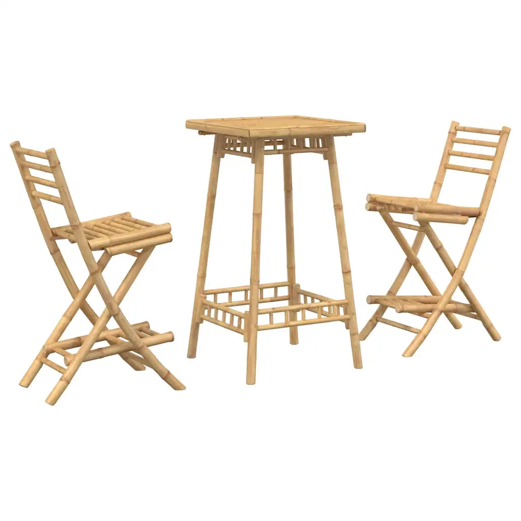vidaXL Set Bar da Esterno 3 pz Pieghevole in Bambù