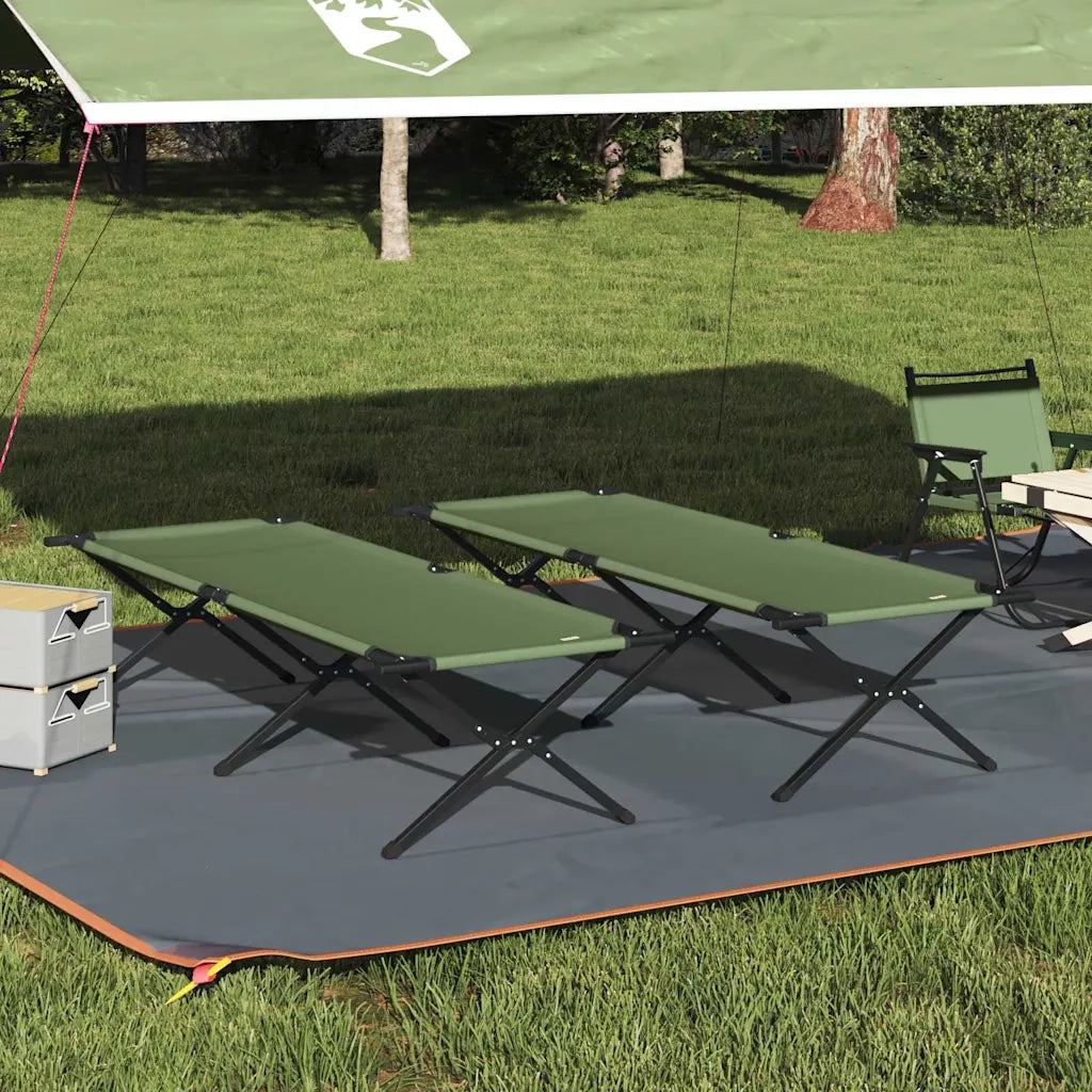 Letto da campeggio pieghevole 2 pcs Verde 210 x 80 x 46 cm 42003196