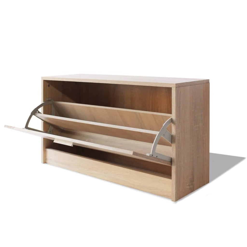 Panca portascarpe/stivali cassettiera scaffale mobiletto portaoggetti per ingresso 80 x 24 x 45 cm rovere marrone 02_0022865