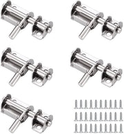 Blocco di sicurezza per porte scorrevoli - 5 pezzi - Slot in acciaio inossidabile - Sicurezza - Laccio - Facile da installare - Dimensioni 65x26mm