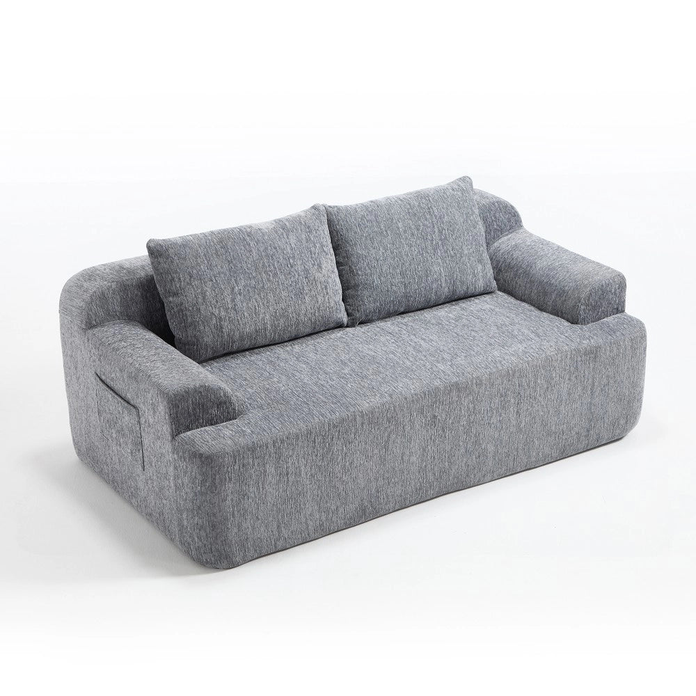 Divano 2 posti ¨C Minimal ¨C grigio tessuto con cuscini memory foam