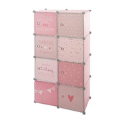 Armadio per Camera da Bambino con Spazio di Deposito – Rosa – 124 cm Alto