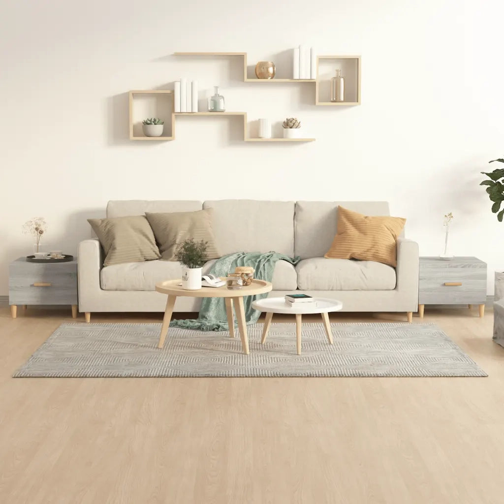 Tavolini Salotto 2pz Grigio Sonoma 50x50x40cm Legno Multistrato 817534