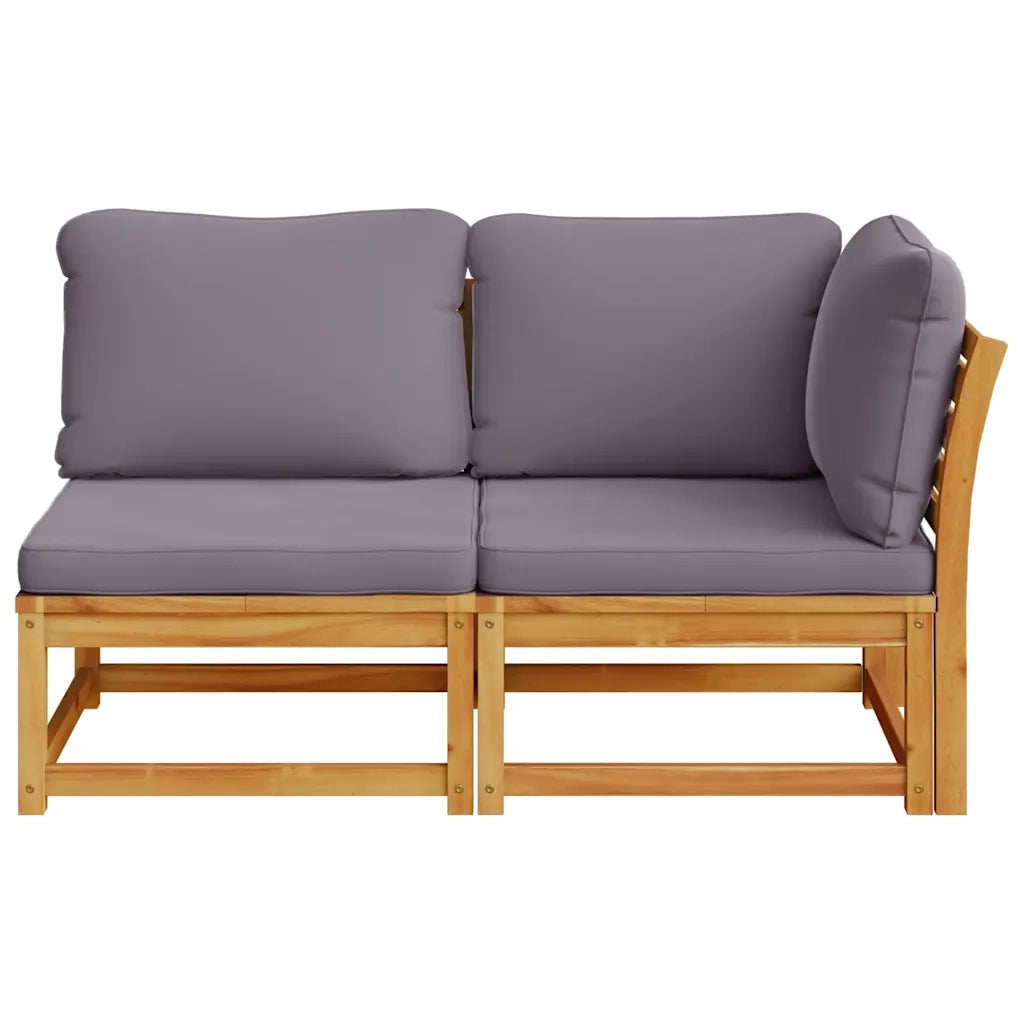 Set Salotto da Giardino 2 pz con Cuscini Legno Massello Acacia 366498
