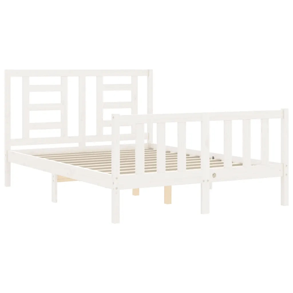 Giroletto senza Materasso-Struttura Letto Bianco 120x200 cm Legno Massello Pino 822160