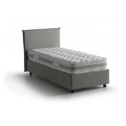Letto singolo Aquilla, Letto contenitore con rivestimento in tessuto, Made in Italy, Apertura frontale, con materasso cm 80x190 incluso, Grigio