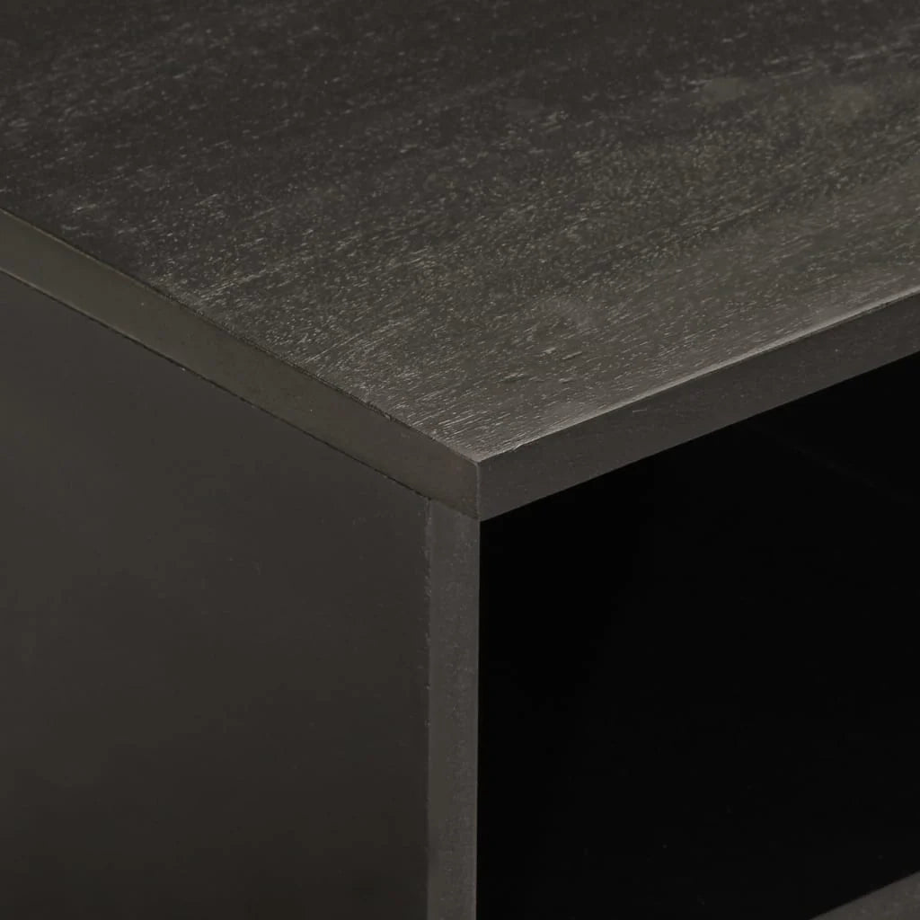 Mobile TV multimediale mensola TV credenza TV sala da pranzo soggiorno camera da letto 80 x 33 x 46 cm legno massello di mango nero 02_0026250