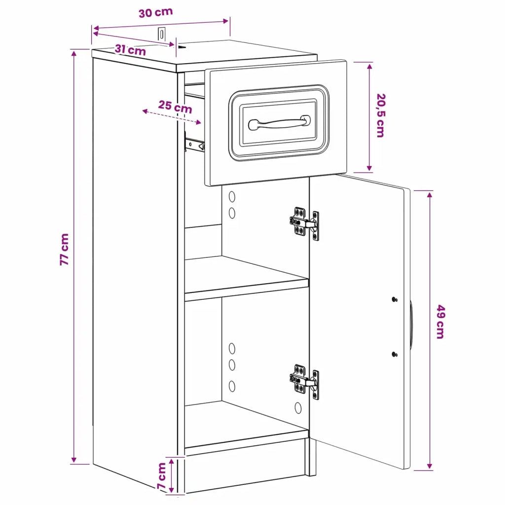 Mobiletto da Bagno UTRECHT Grigio Cemento 30 x 31 x 77 cm 897708