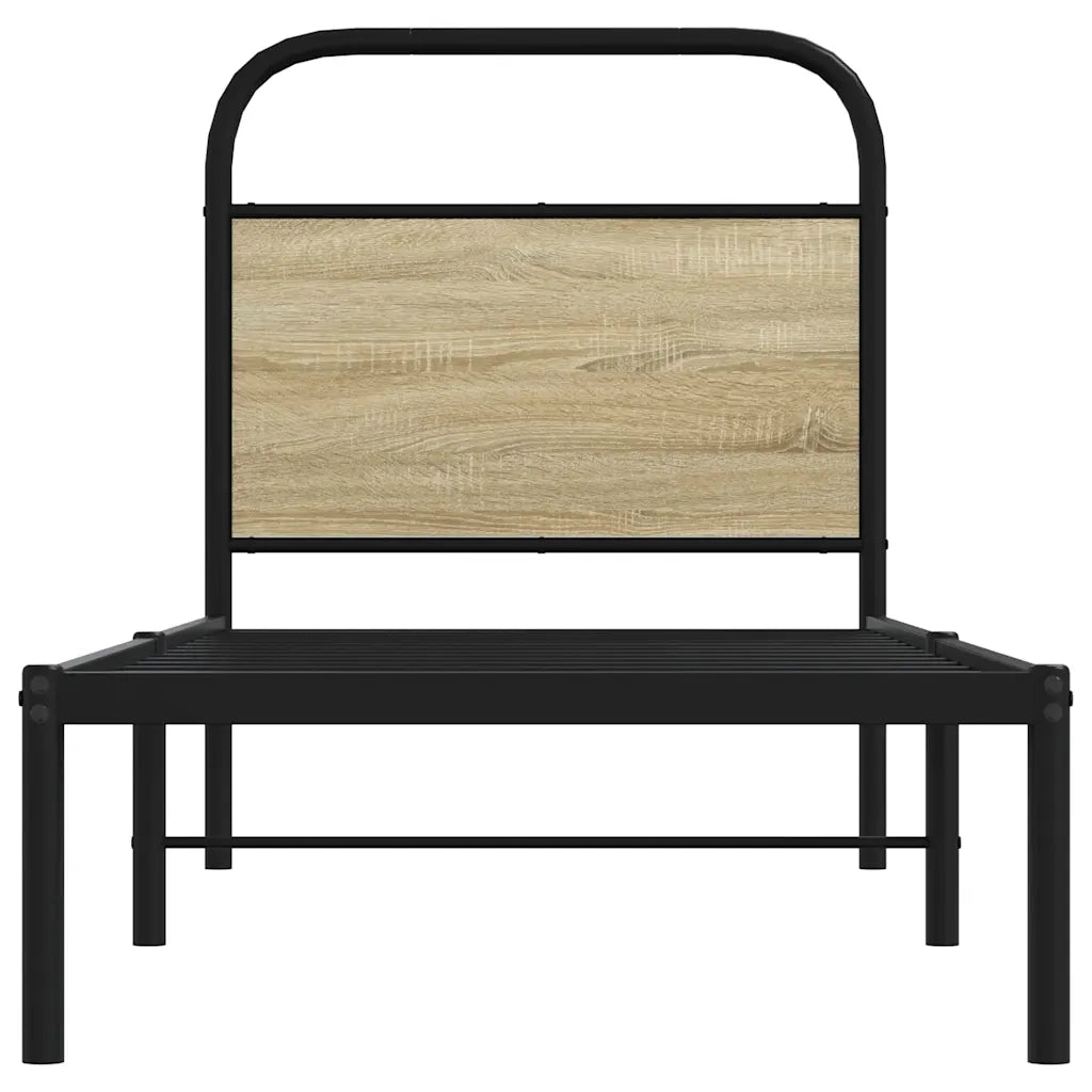 Testiera-Testata-Testiera Decorativa Rovere Sonoma 75 cm in Acciaio e Legno Multistrato
