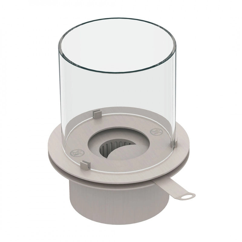 Bruciatore Tondo Bioetanolo Inox 1,5 L diam.25 cm. con Vetro e Lana di Roccia – Divina Fire