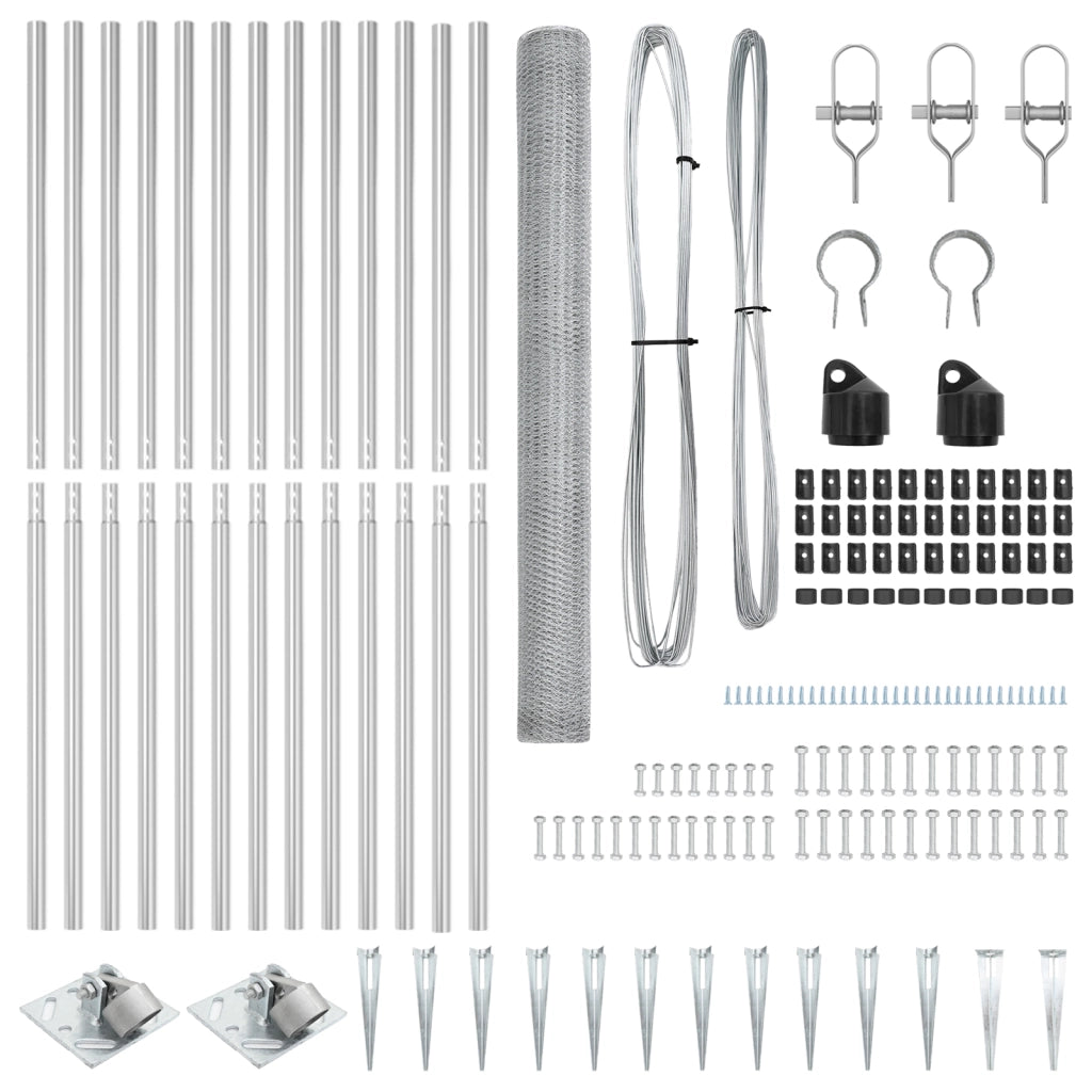 Set di Recinzione Set di 2 Acciaio zincato 25 x 1,5 m Durevole