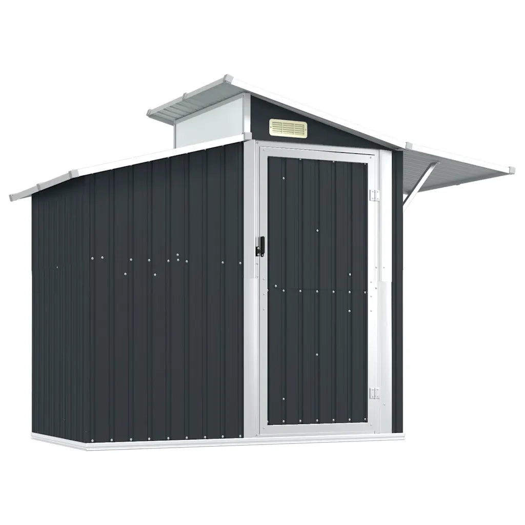 Capanno da Giardino Antracite 270x130x208,5 cm Acciaio Zincato