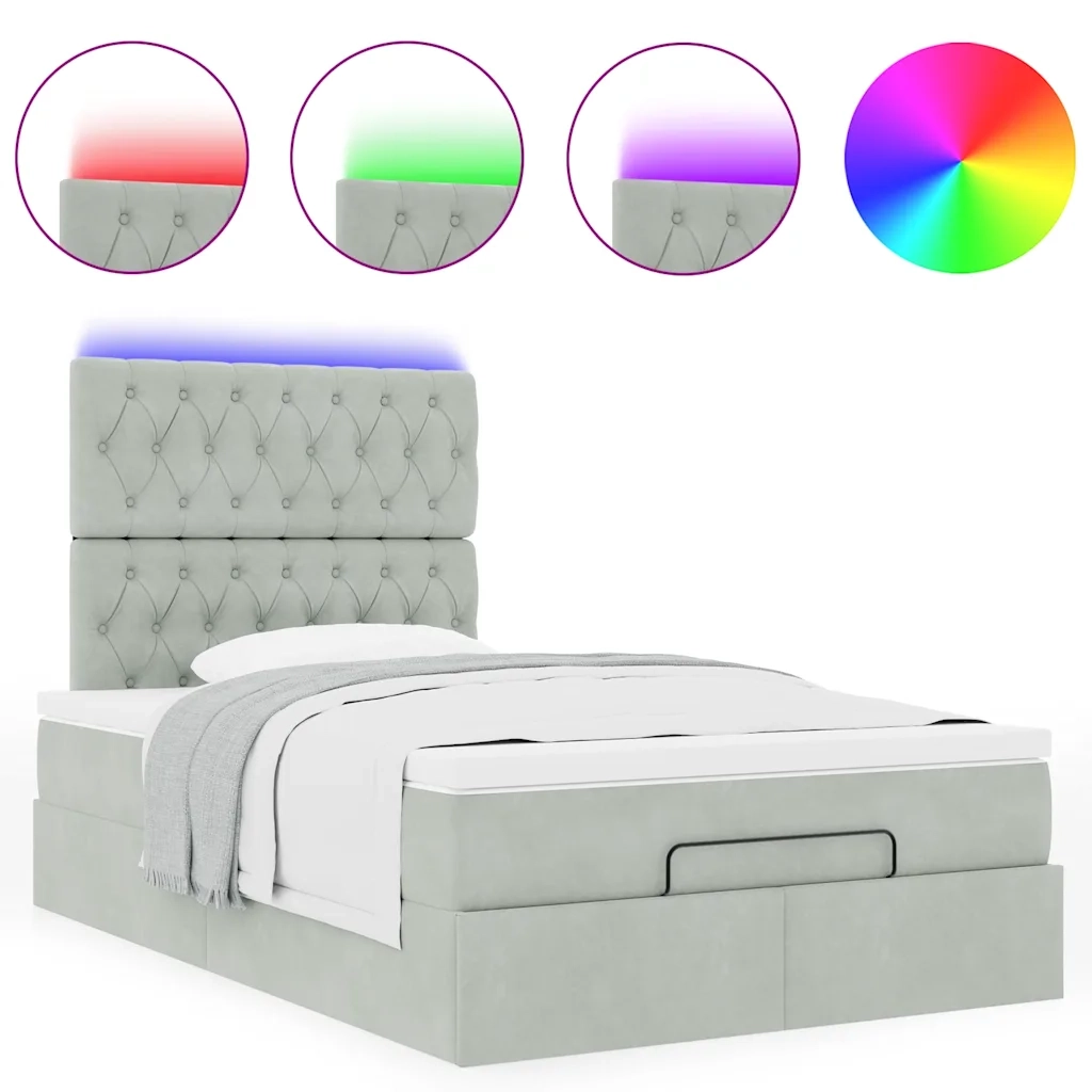 Struttura Letto Pouf con Materassi 120x200 cm Velluto 3314384