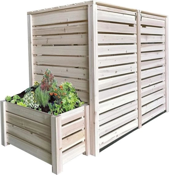 Ombouw doppia per contenitori - Contenitore doppio per contenitori - Resistente alle intemperie - In legno