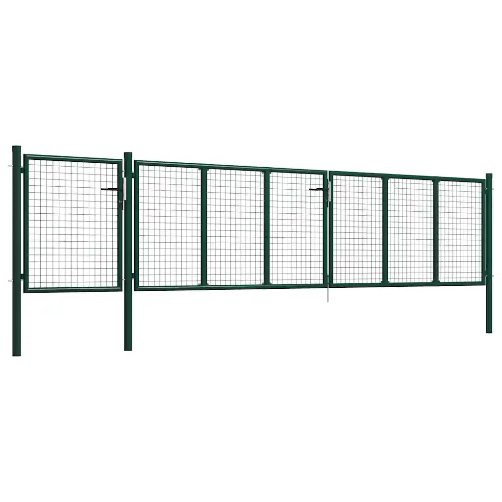 Cancello da Giardino in Acciaio 500x100 cm Verde 144317
