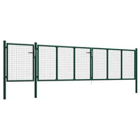 Cancello da Giardino in Acciaio 500x100 cm Verde 144317