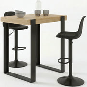 IDMarket - Tavolo da bar PHOENIX in legno e nero e 2 sgabelli KARL neri con gambe nere