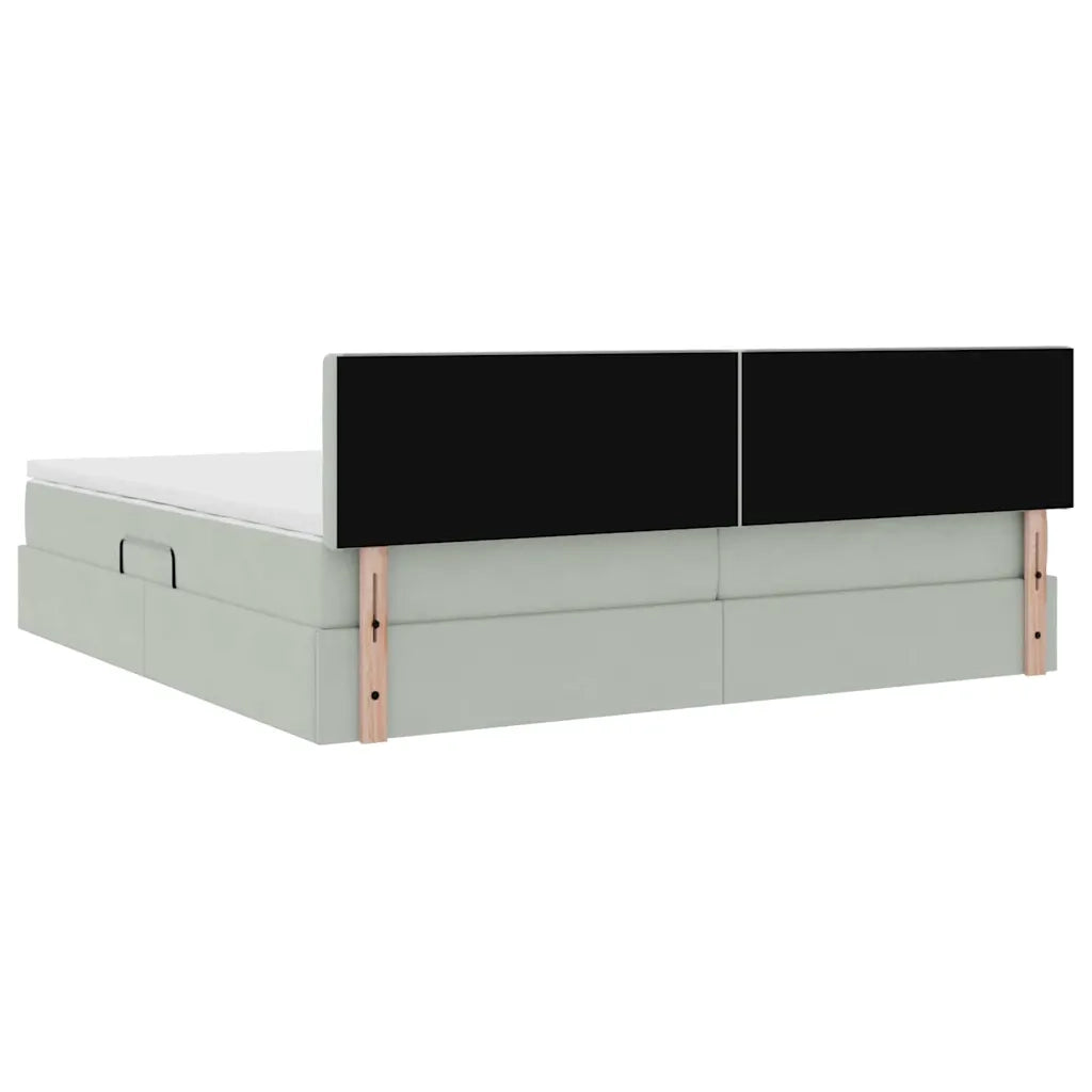 Letto con Contenitore Grigio chiaro 200 x 200 cm Velluto 3370899