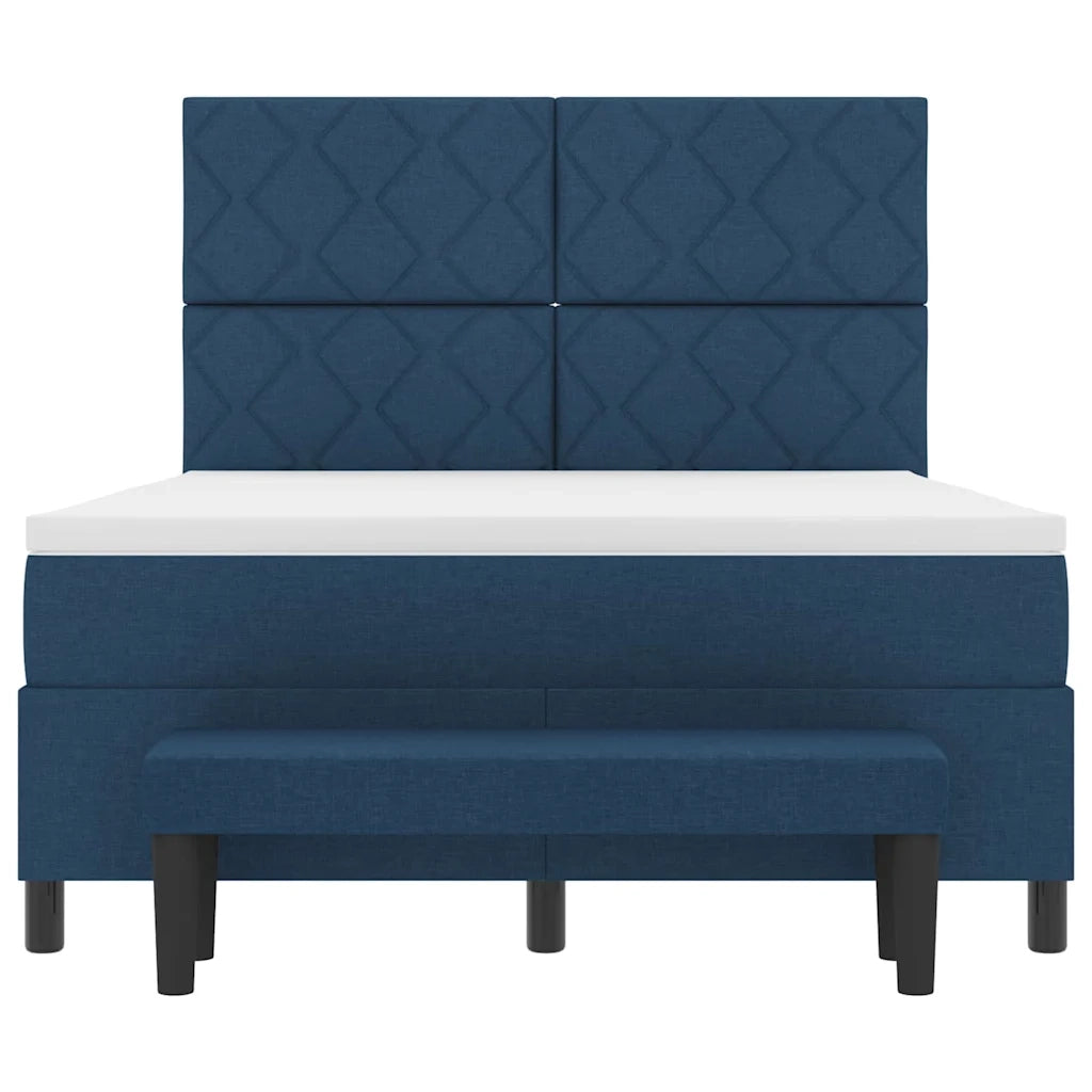 Letto a molle con materasso Blu 160 x 200 cm Tessuto 3344162