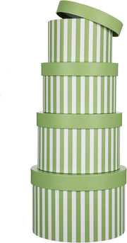Set di 4 Scatole di Stoccaggio con Coperchio, Scatole in Cartone Ronde per Regali, Fiori e Cadeau, Perfetto per Natale e Giorno della Madre