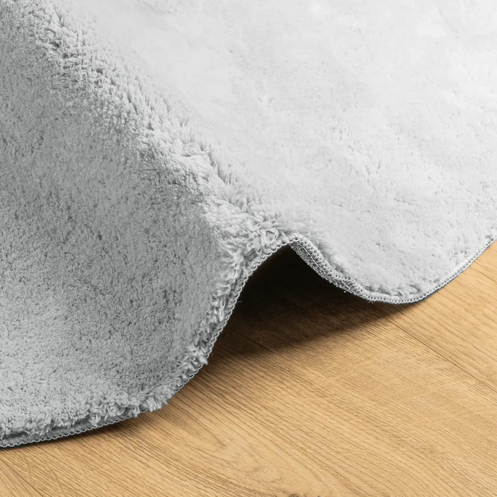 Tappeto a Pelo Corto HUARTE Morbido e Lavabile Grigio Ã˜ 80 cm