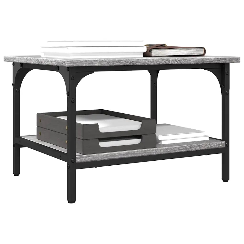 Supporto Stampante 2 Piani Grigio Sonoma 50x40x38cm Multistrato 842284
