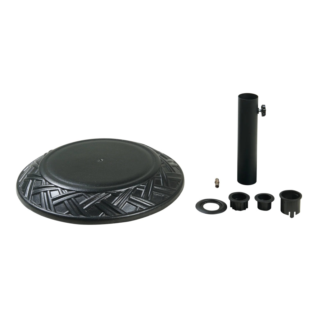 Base per ombrellone da giardino con adattatori 37 / 42 / 52 / 58 mm ferro nero 03_0010253