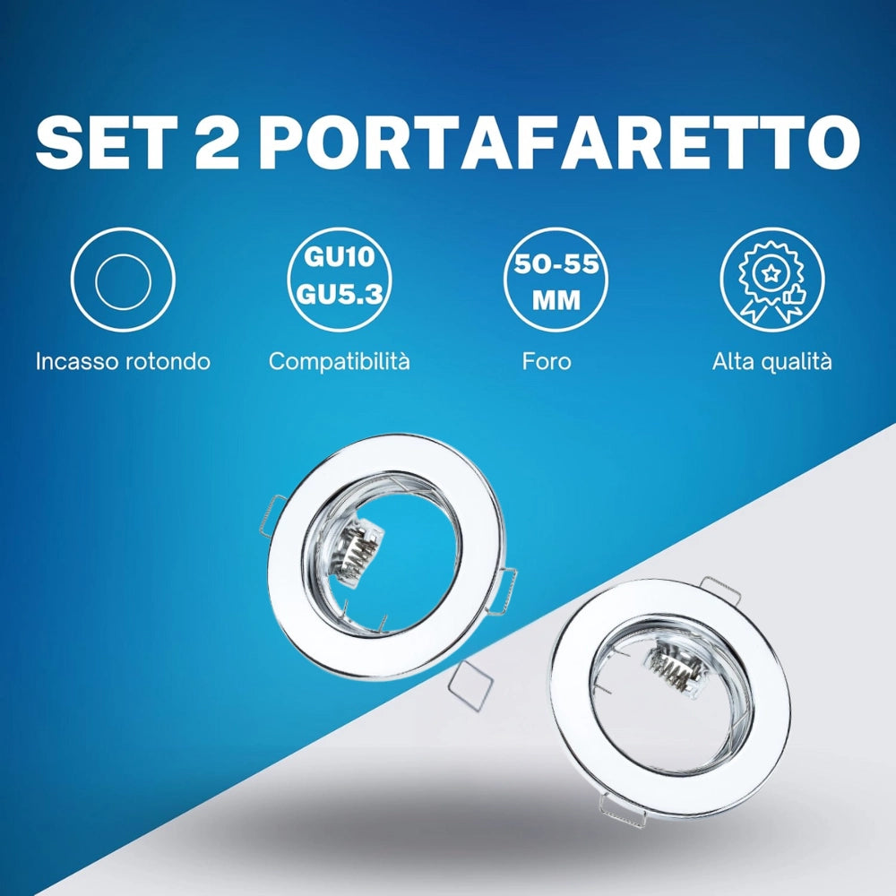 Optonica 5072 anello incasso rotondo non regolabile gu5.3 confezione 2pz
