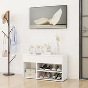 Panca Portascarpe-Sgabello-Panca Scarpiera Bianco 103x30x54,5 cm in Truciolato