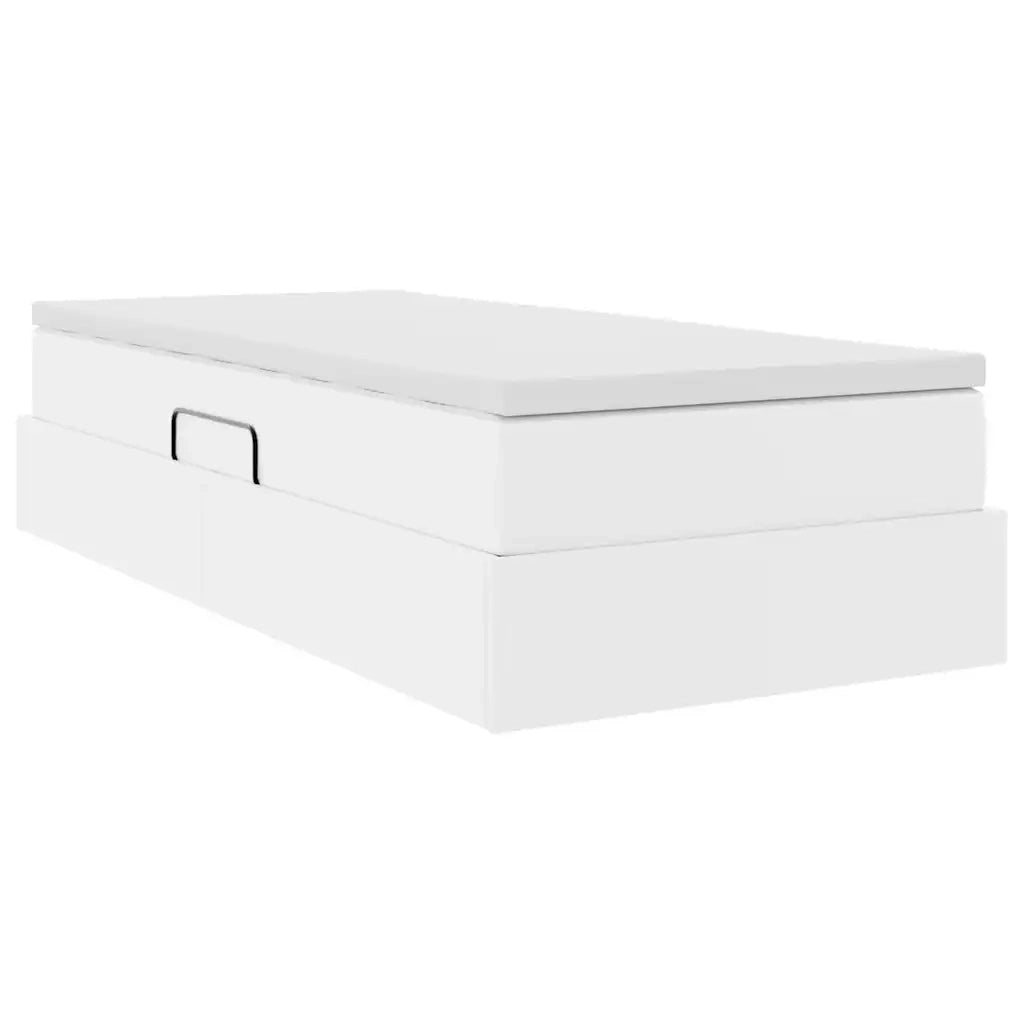 Letto con contenitore e materasso Bianco 100 x 200 cm