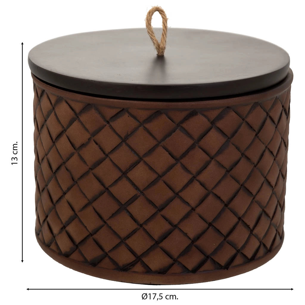 Portagioie in poliresina marrone 17,5x17,5x13h