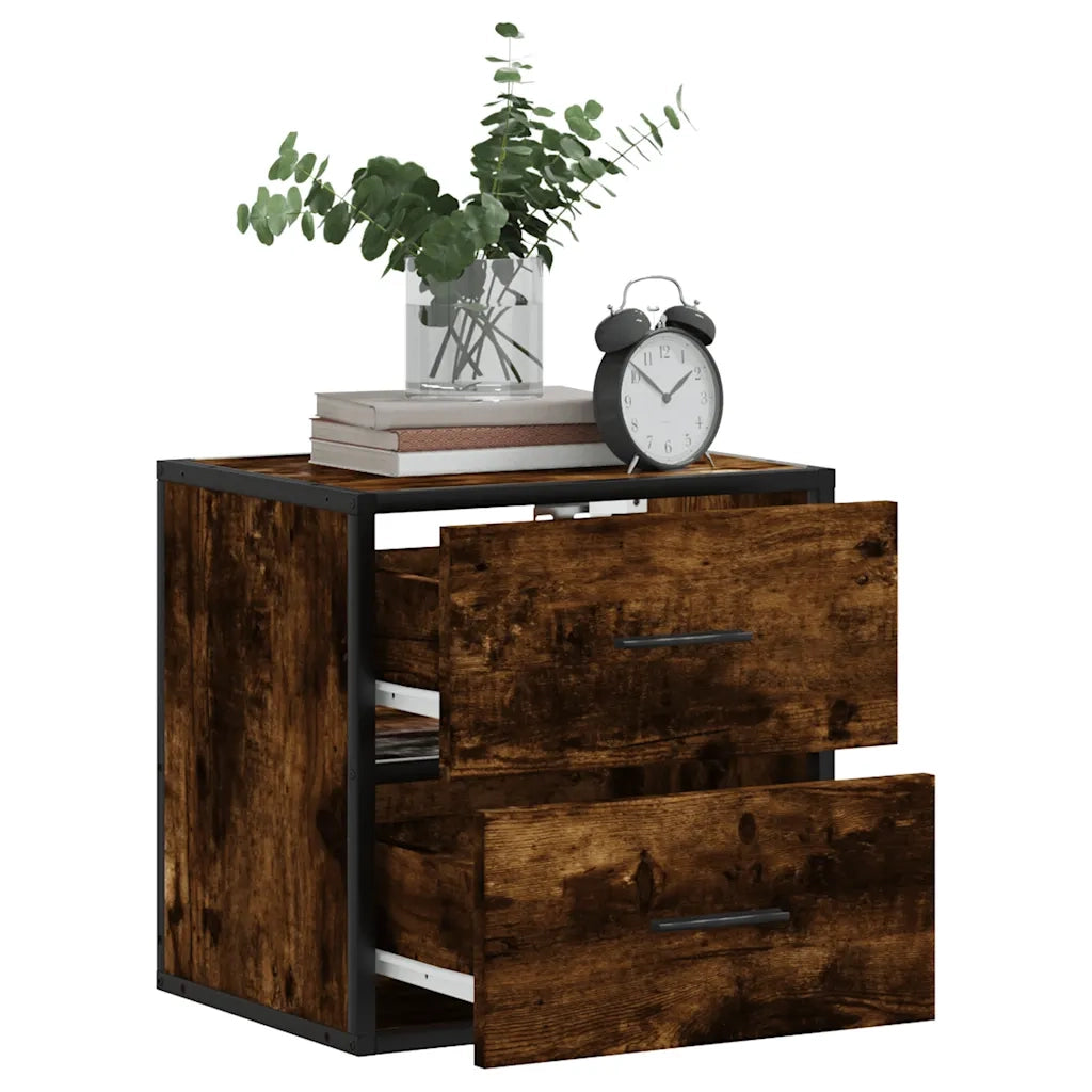 Comodino a Muro Rovere Fumo 40x31x39,5 cm 848728