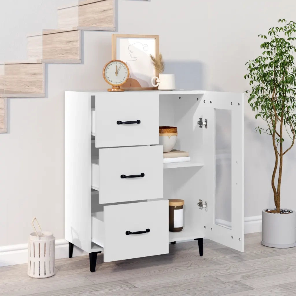 Credenza Bianca 69,5x34x90 cm in Legno Multistrato
