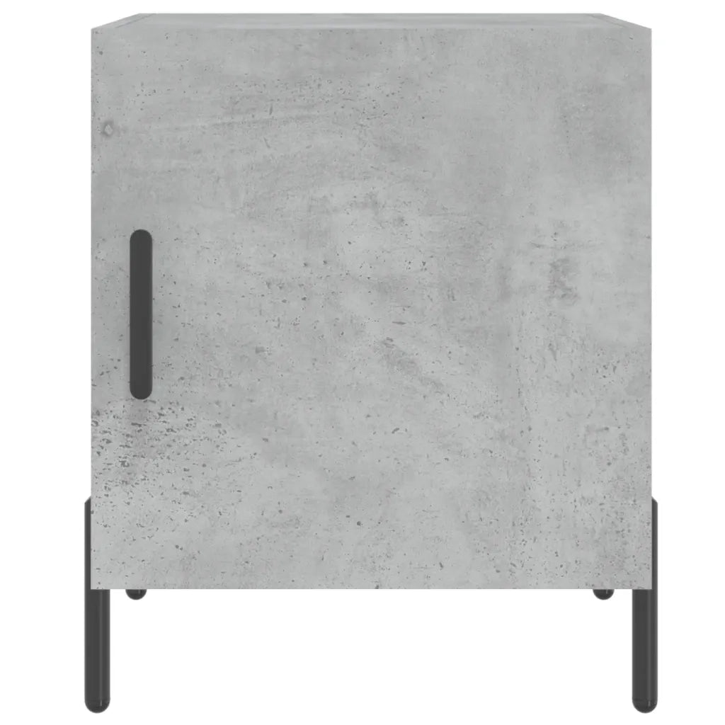 Comodino | Armadio da Notte | Mobiletto da notte Grigio Cemento 40x40x50 cm in Legno Multistrato